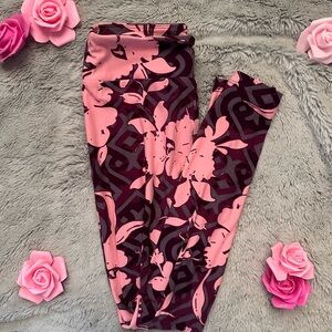LuLaRoe Lattice and Floral OneSize Leggings